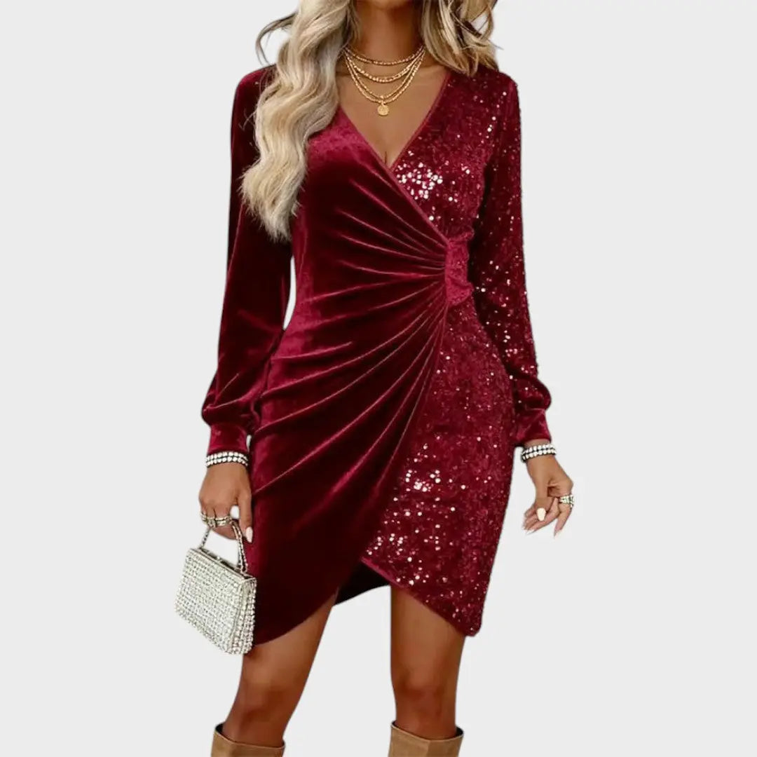 Brisa | Party Dress with Sparkles and Draped Effect Clara Monroe