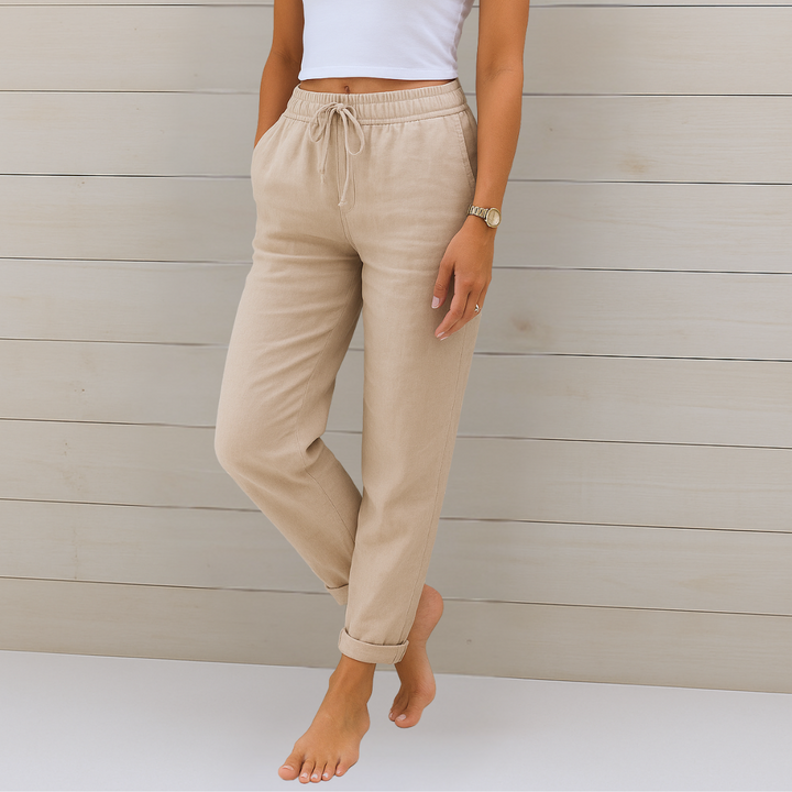 Susy - Pantalons Stretch en Lin Respirant Premium