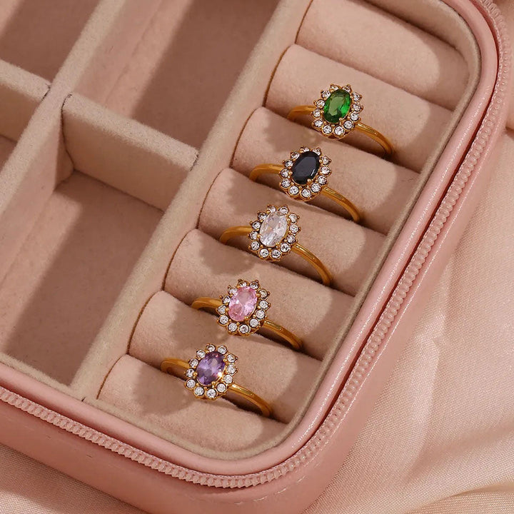Amaryelle | Green Zirconia Ring 18K Gold