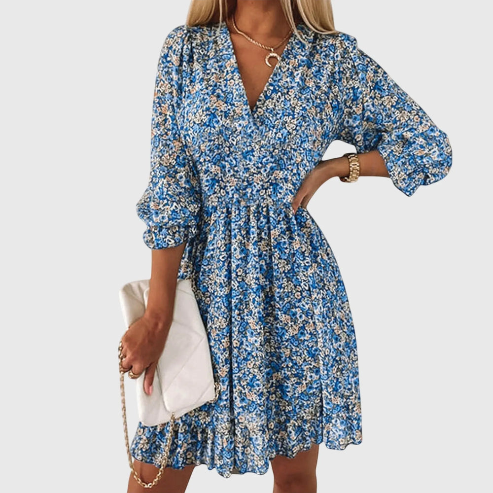 Elisa™ | Floral Puff Sleeve Dress Clara Monroe
