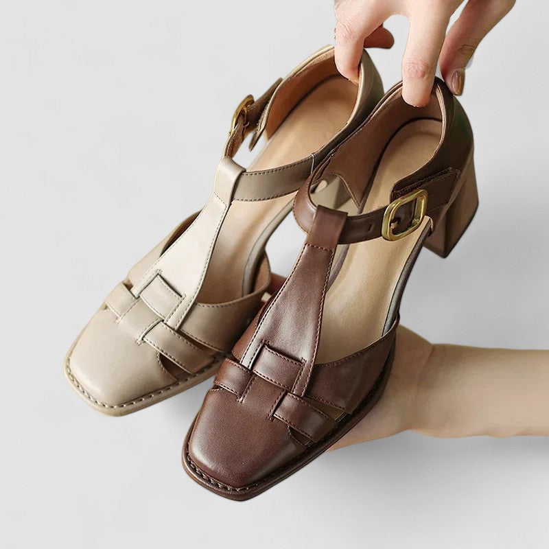 Elyxiana | Orthopedic T-Strap Block Heels Clara Monroe