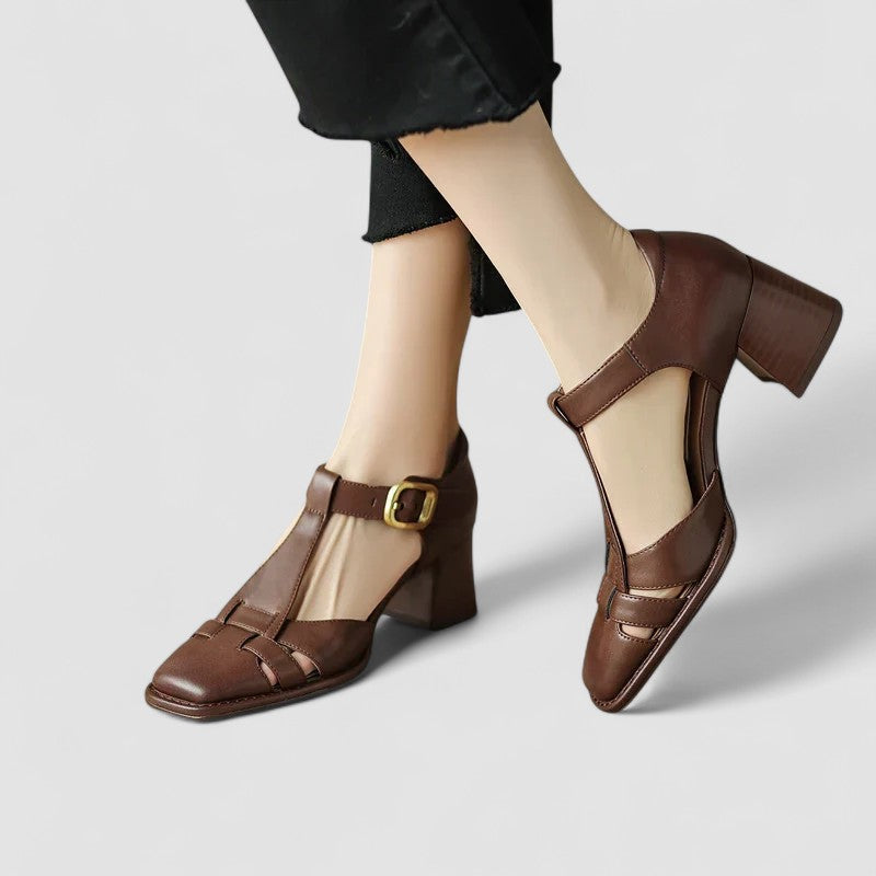 Elyxiana | Orthopedic T-Strap Block Heels Clara Monroe