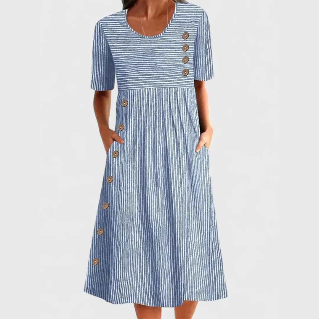 Wanda™ Striped Midi Dress Clara Monroe