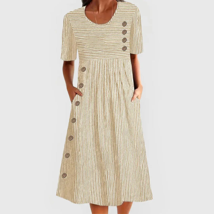 Wanda™ Striped Midi Dress Clara Monroe