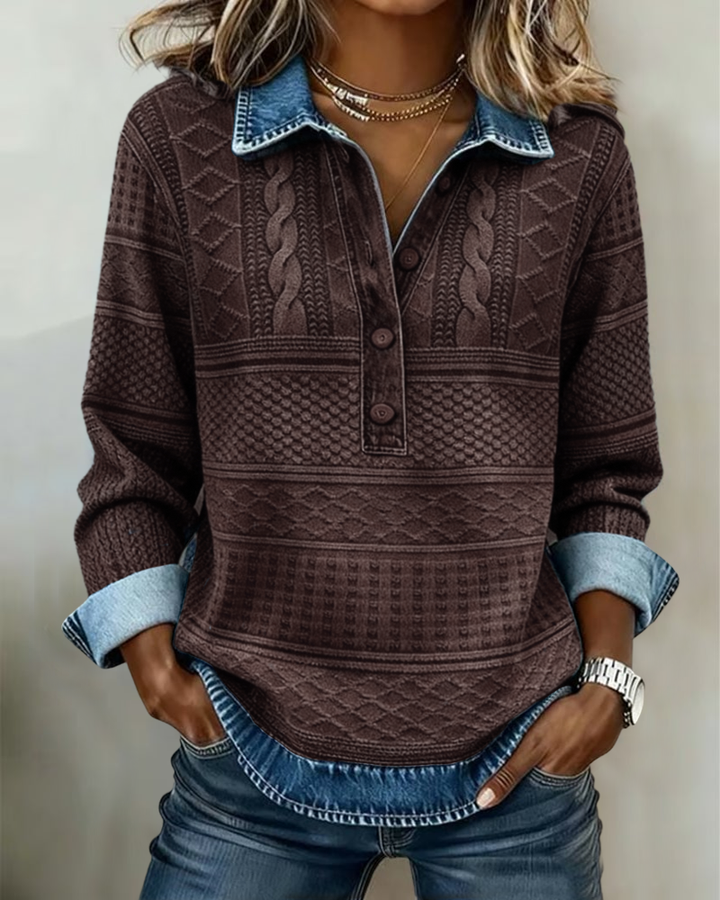 Sofia - Pull Décontracté Denim