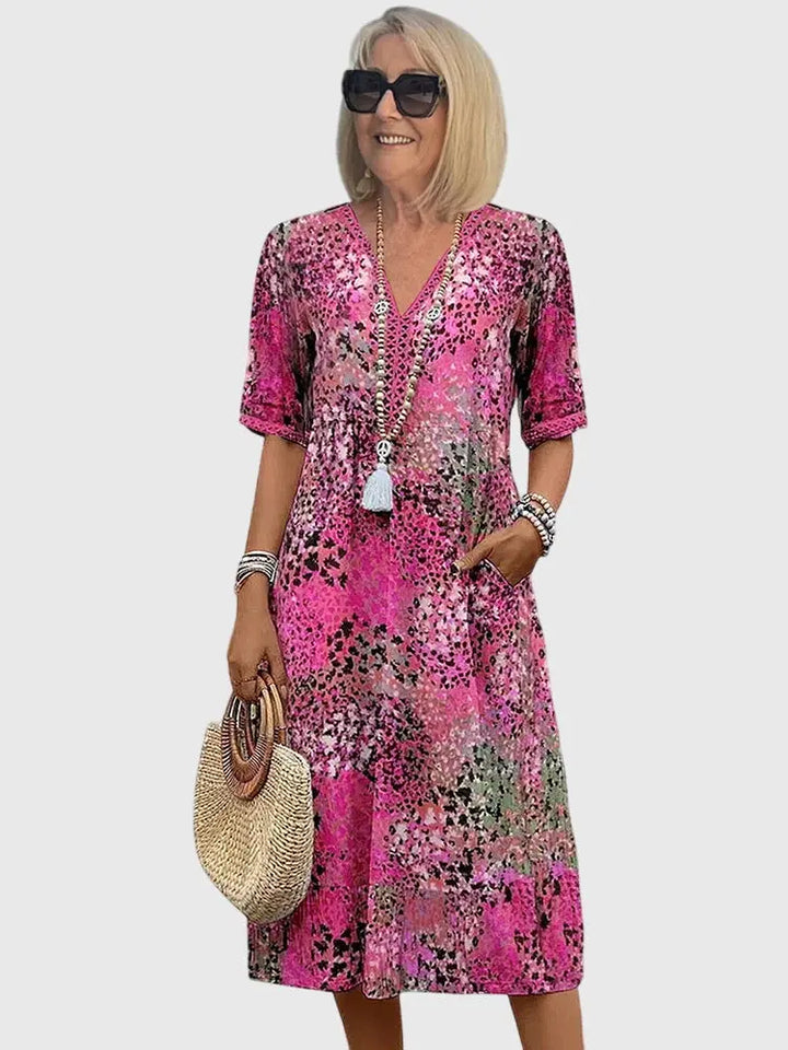 Yvonna™ | Elegant Floral Midi Dress Clara Monroe
