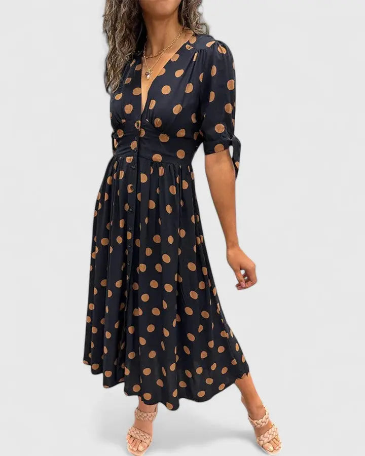 Colette | Sophisticated Polka Dot Dress Clara Monroe