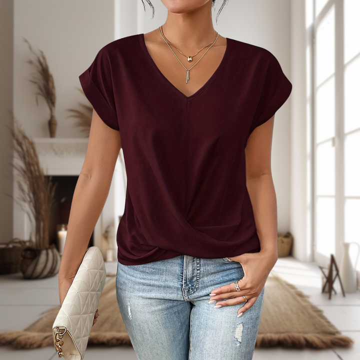 Elle™ | Casual Sweetheart Neck T-Shirt Local Neighbours Sedona