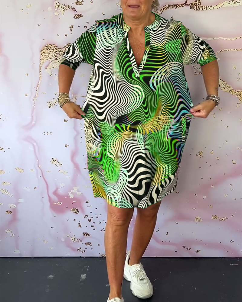 Ria - Élégante Robe V-Coloreé