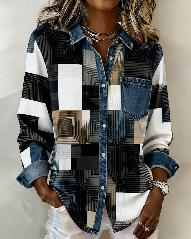 Céline - Chemise à Blocs de Couleur