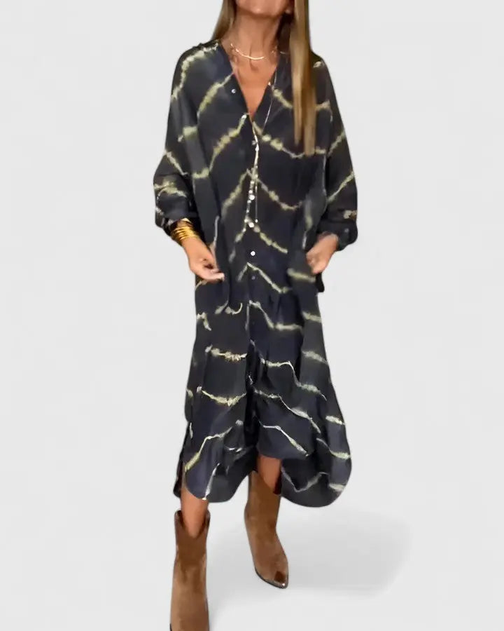 Amelie™ | Elegant Boho Striped Maxi Dress Clara Monroe