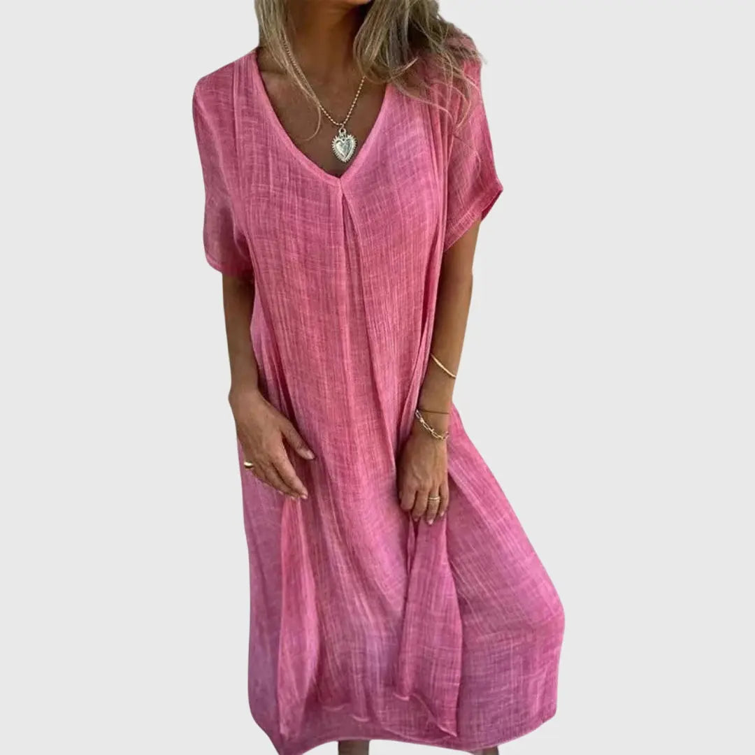 Fiona™ – Elegant Lightweight V-Neck Dress Clara Monroe