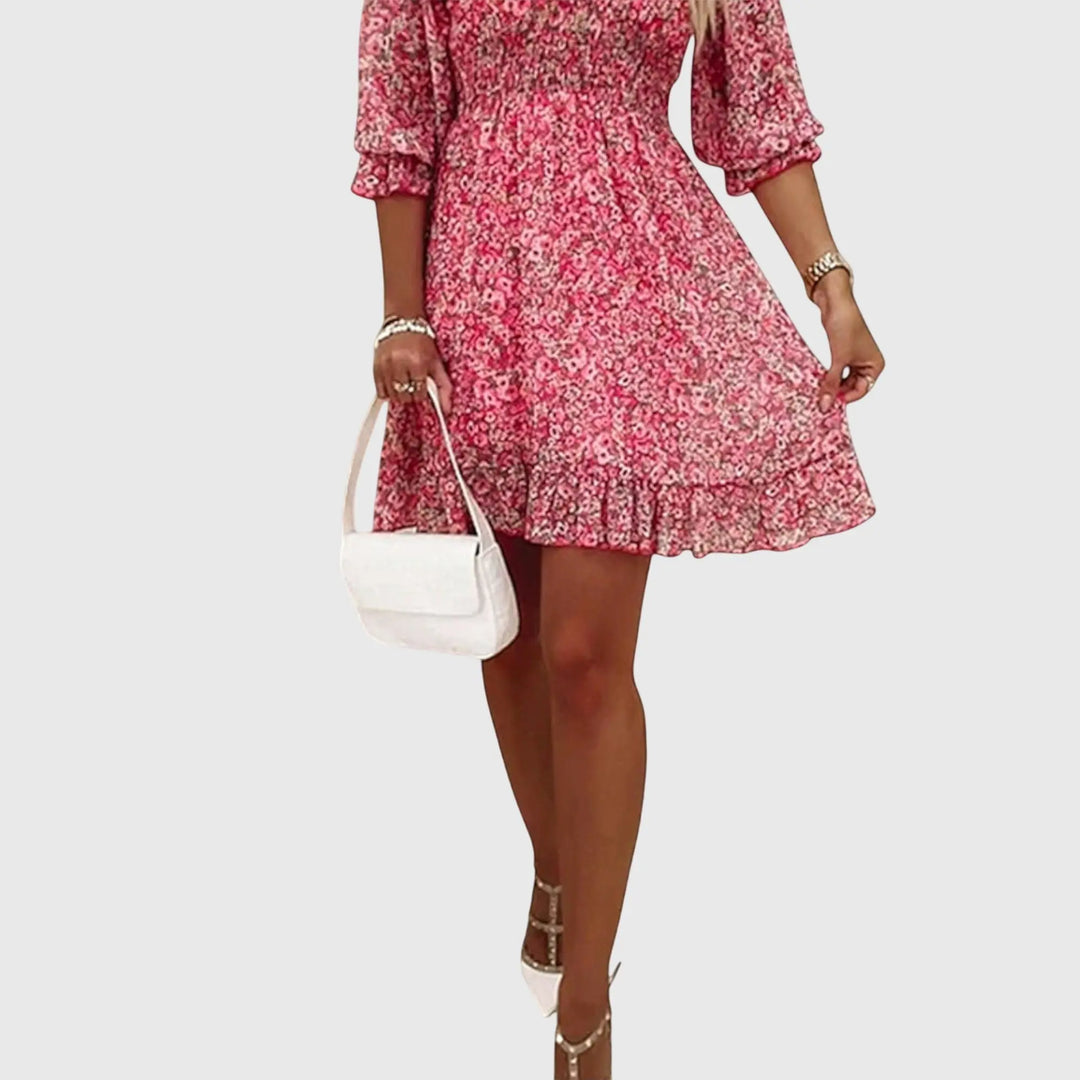 Elisa™ | Floral Puff Sleeve Dress Clara Monroe