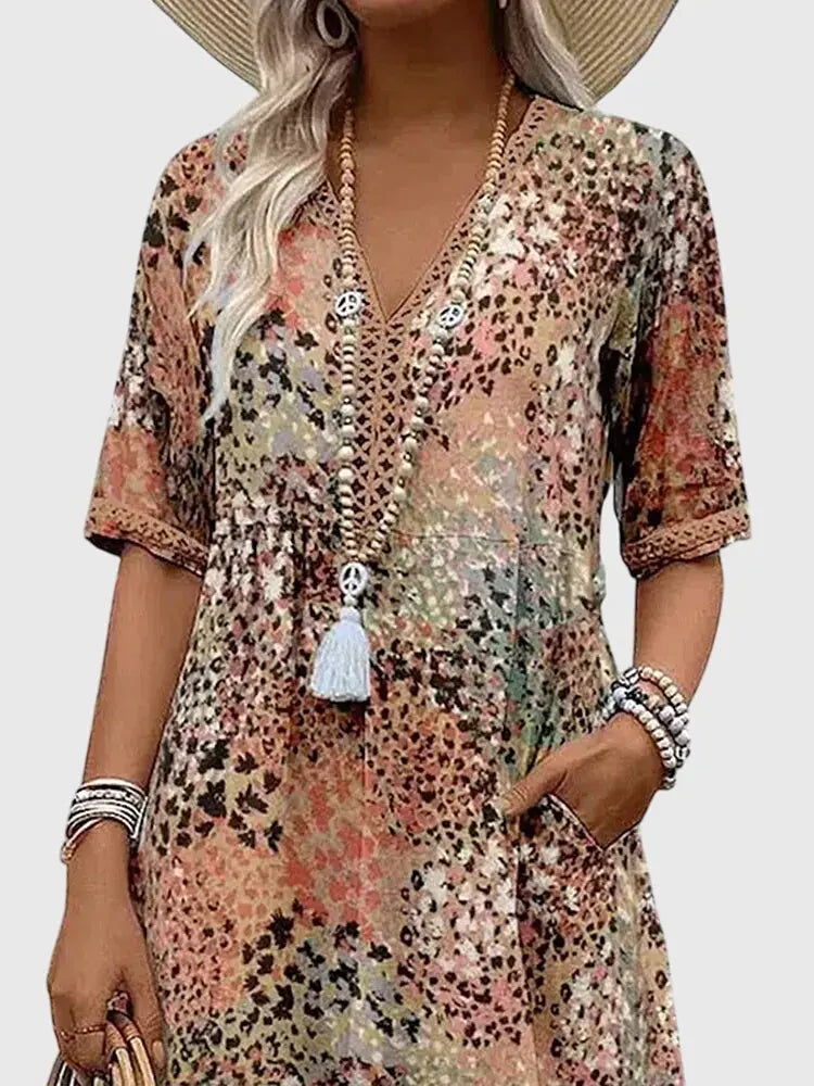 Bella | Elegant Floral Midi Dress Clara Monroe