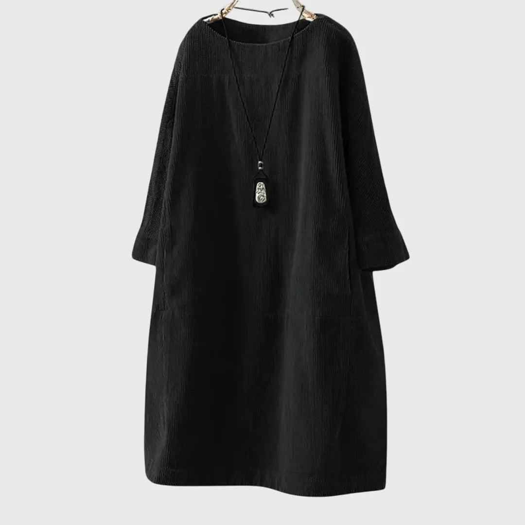 Grace | Relaxed Corduroy Midi Dress Clara Monroe
