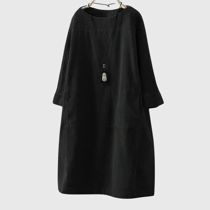Grace | Relaxed Corduroy Midi Dress Clara Monroe