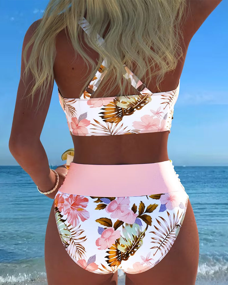 Jolina™ | Floral Contrast Split Bikini Local Neighbours Sedona
