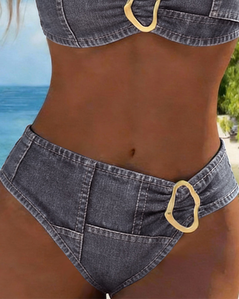 Patricia™ | Metal Buckle Suspender Bikini Two-Piece Local Neighbours Sedona