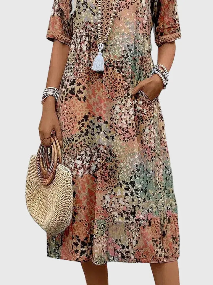 Bella | Elegant Floral Midi Dress Clara Monroe