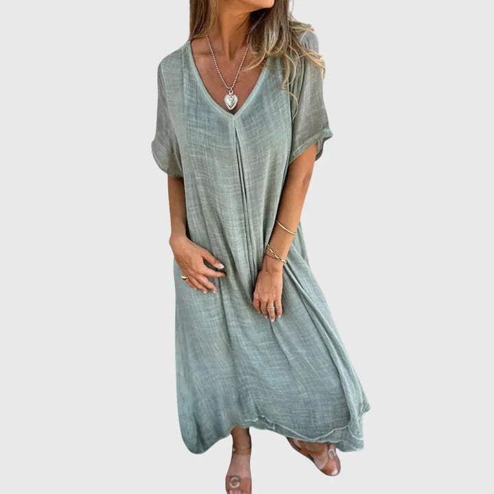 Fiona™ – Elegant Lightweight V-Neck Dress Clara Monroe