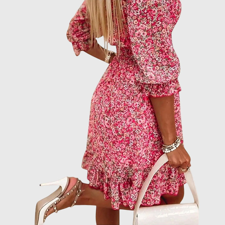 Elisa™ | Floral Puff Sleeve Dress Clara Monroe