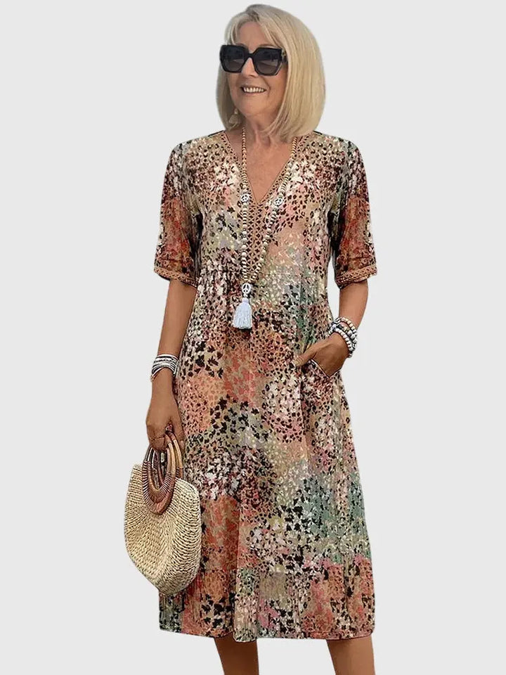 Yvonna™ | Elegant Floral Midi Dress Clara Monroe