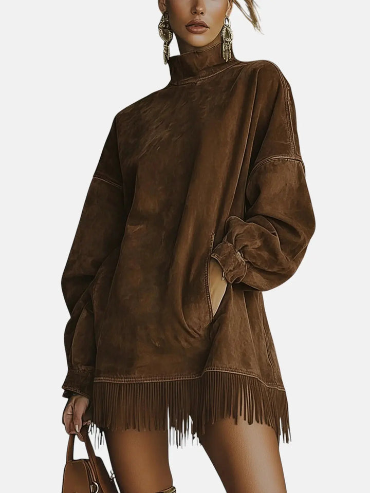 Sheri | Cozy Suede Fringe Dress Clara Monroe