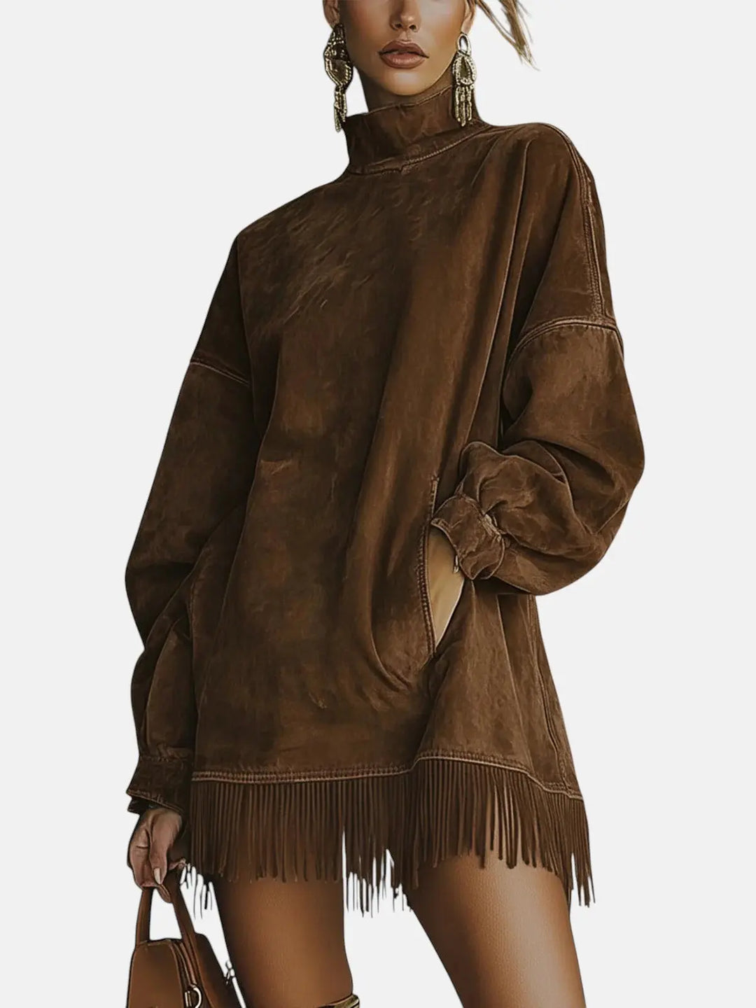 Sheri | Cozy Suede Fringe Dress Clara Monroe