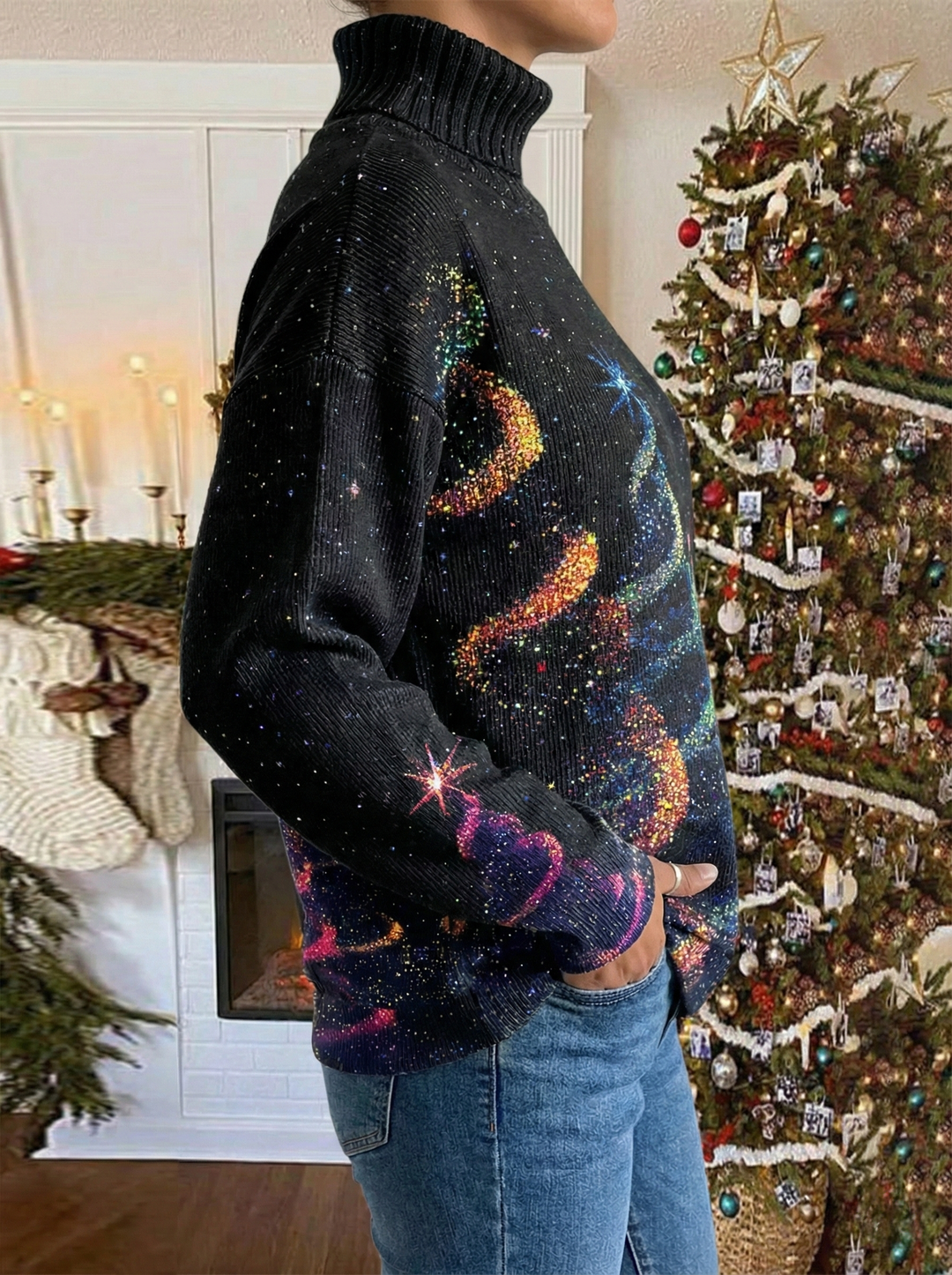 Saraya - Pull Festif Étoilé