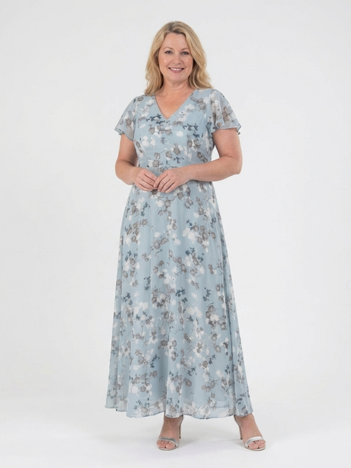 Ismeria | Floral Chiffon Maxi Dress Local Neighbours Sedona