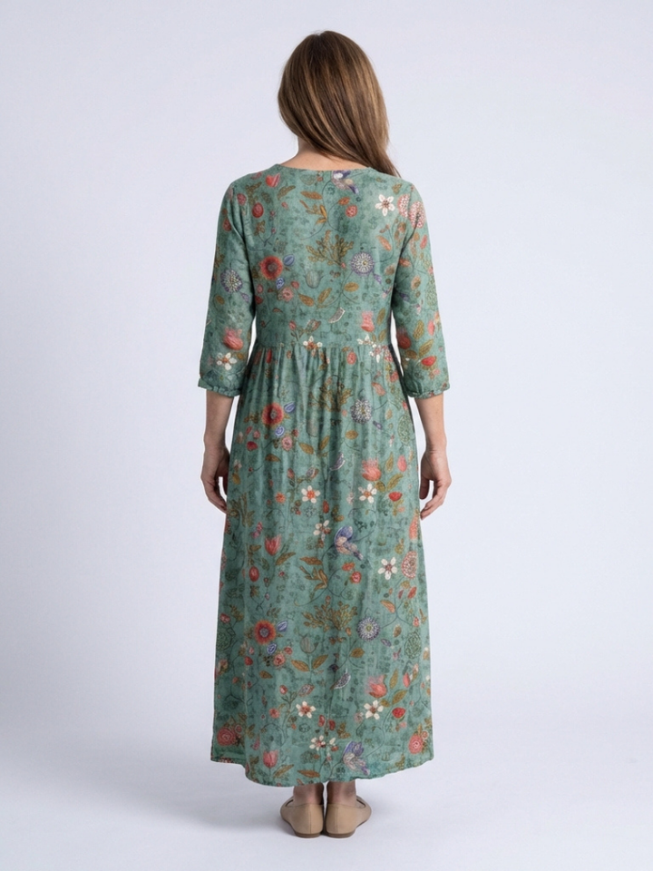 Marina | Floral V Neck Three Quarter Sleeve Maxi Dress Local Neighbours Sedona