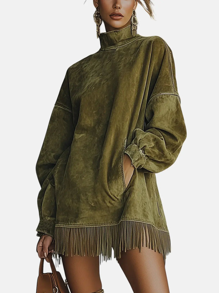 Sheri | Cozy Suede Fringe Dress Clara Monroe