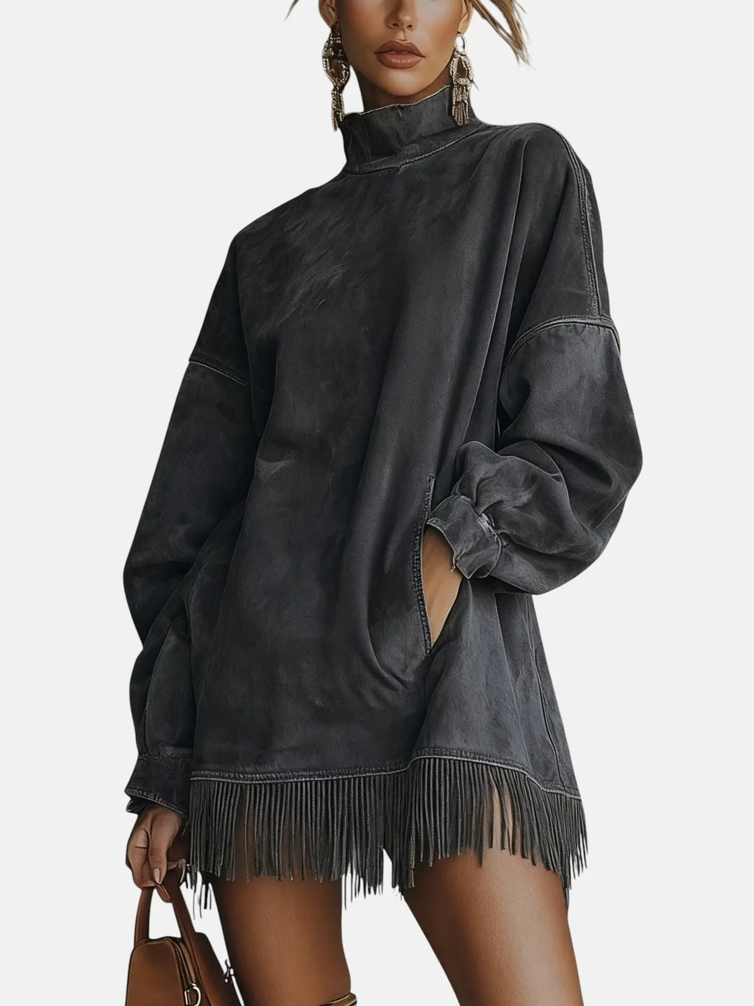 Sheri | Cozy Suede Fringe Dress Clara Monroe