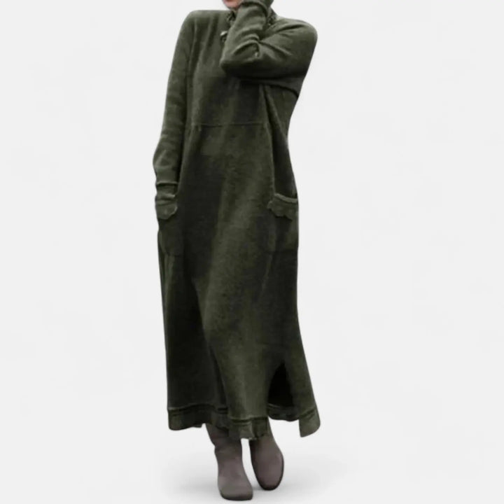 Mara Knitted Maxi Dress – Cozy Long Sleeve Oversized Winter Dress Clara Monroe
