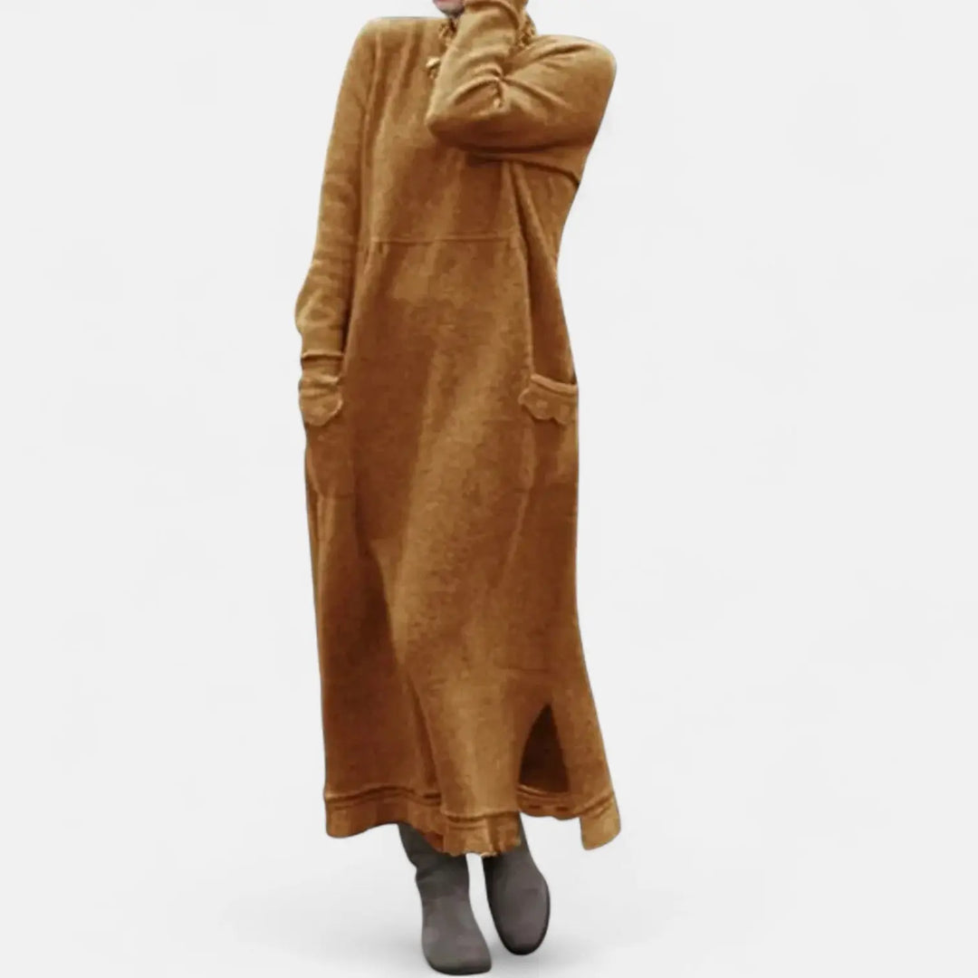 Mara Knitted Maxi Dress – Cozy Long Sleeve Oversized Winter Dress Clara Monroe
