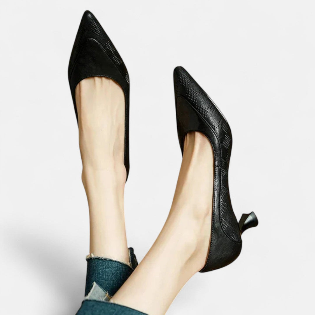 Amara Leather Heels Clara Monroe