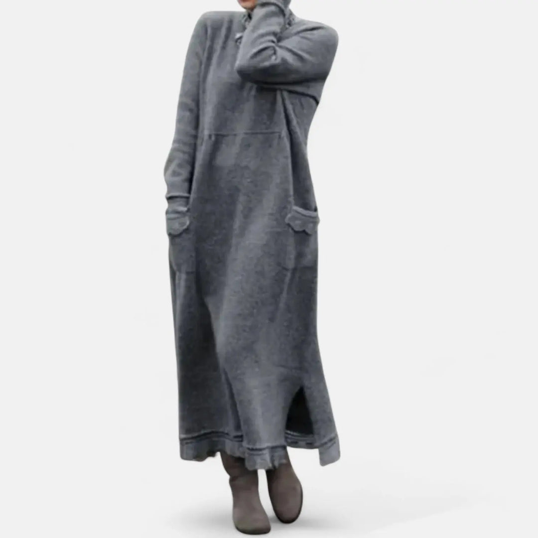Mara Knitted Maxi Dress – Cozy Long Sleeve Oversized Winter Dress Clara Monroe