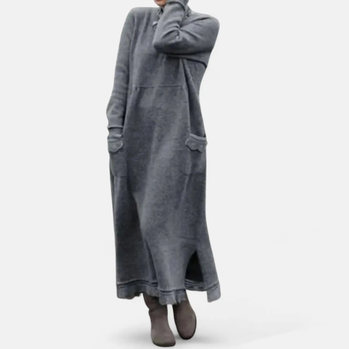 Mara Knitted Maxi Dress – Cozy Long Sleeve Oversized Winter Dress Clara Monroe