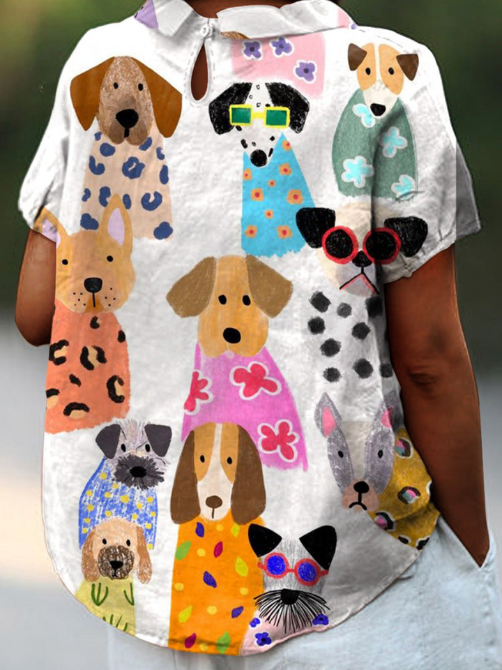 Tessa | Dog Print Shirt