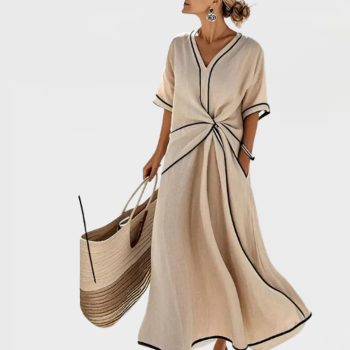 Helena | Draped Coastal Maxi Dress