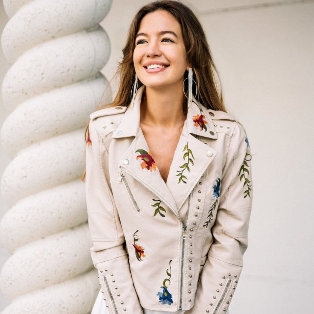 Livia - Veste Fleurie Rétro Chic