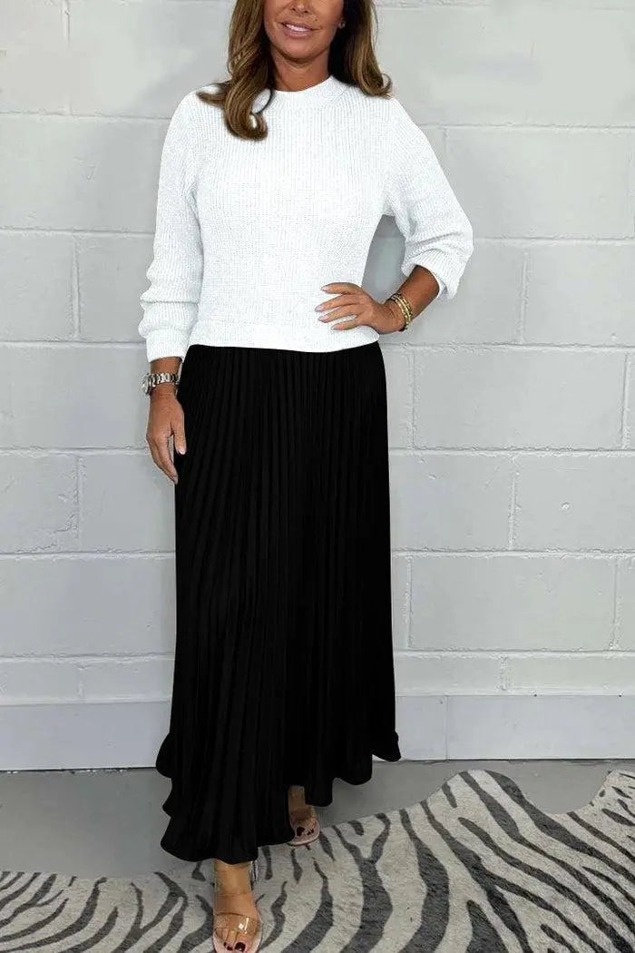 Claudia - Maxi dress with sweater and pleated skirt Clara Monroe