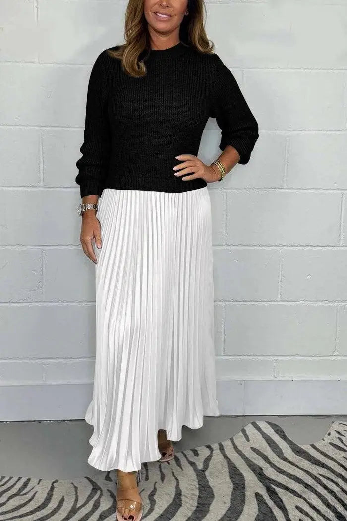 Claudia - Maxi dress with sweater and pleated skirt Clara Monroe