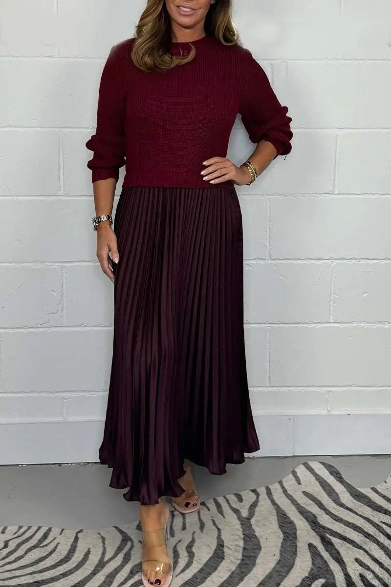 Claudia - Maxi dress with sweater and pleated skirt Clara Monroe