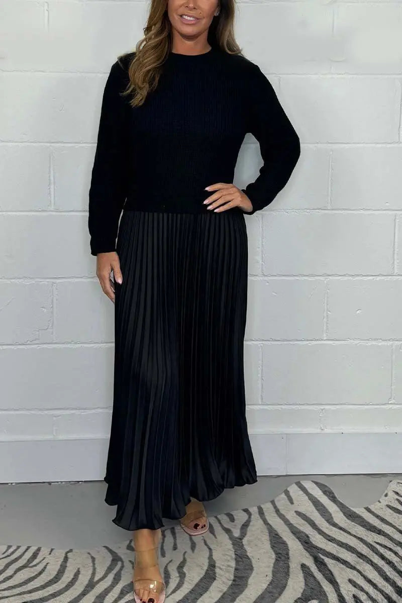 Claudia - Maxi dress with sweater and pleated skirt Clara Monroe