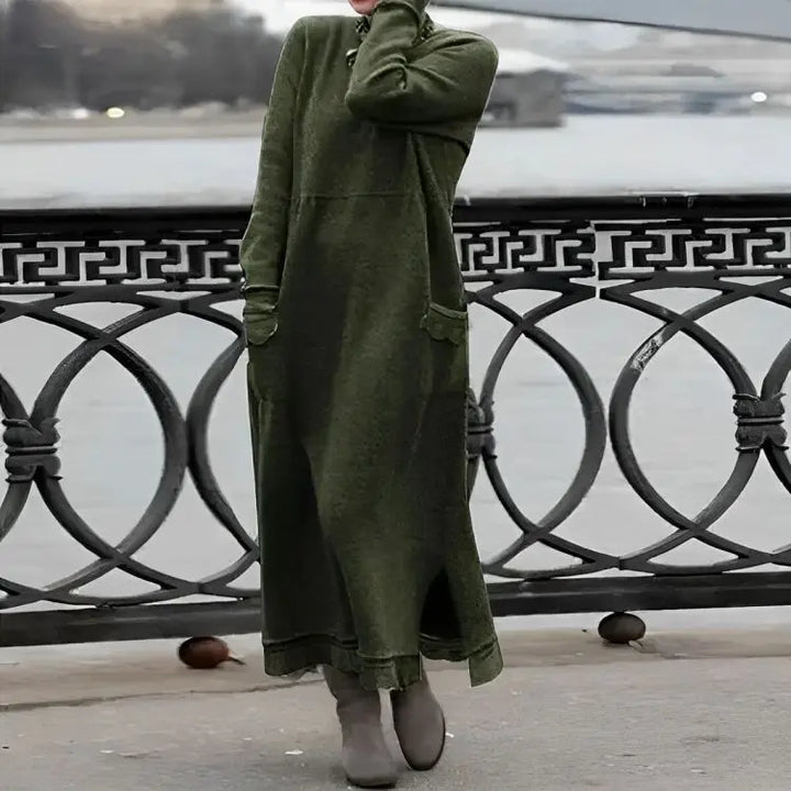 Mara Knitted Maxi Dress – Cozy Long Sleeve Oversized Winter Dress Clara Monroe