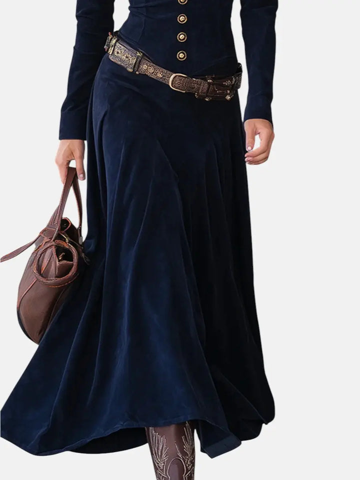 MILANA | Long Suede Dress with Slit Clara Monroe