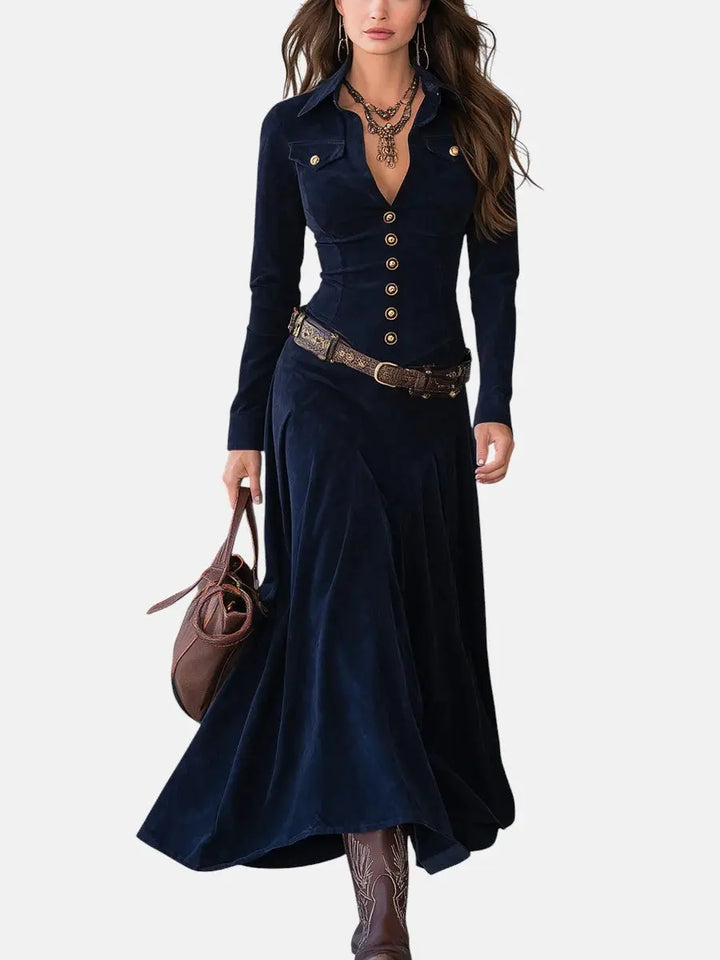 MILANA | Long Suede Dress with Slit Clara Monroe
