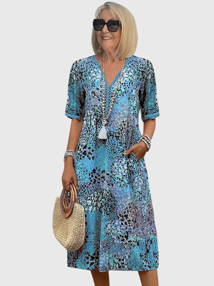Yvonna™ | Elegant Floral Midi Dress Clara Monroe