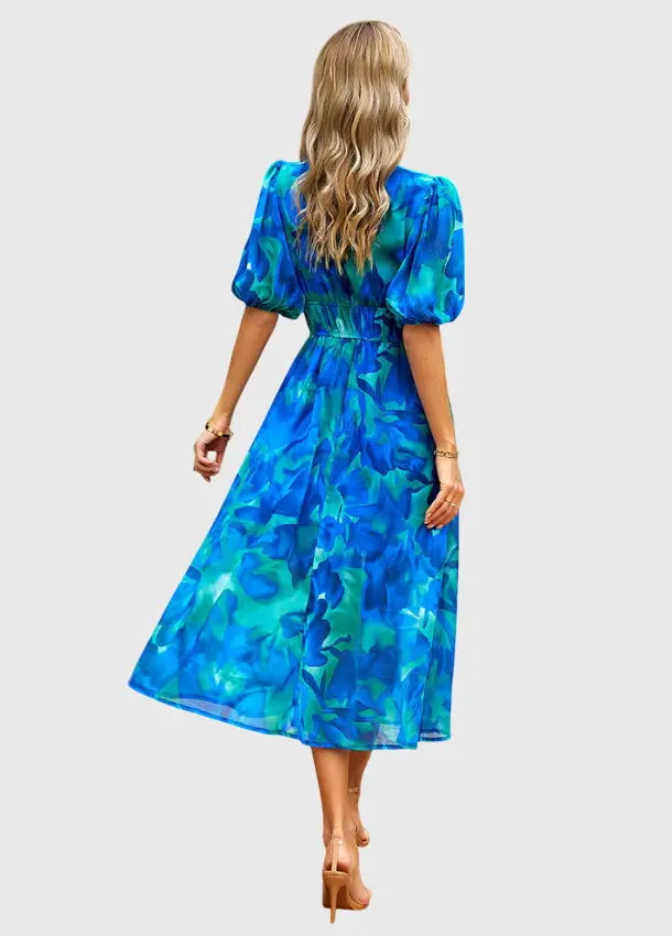 Merlin™ | Flattering Floral Midi Dress Clara Monroe